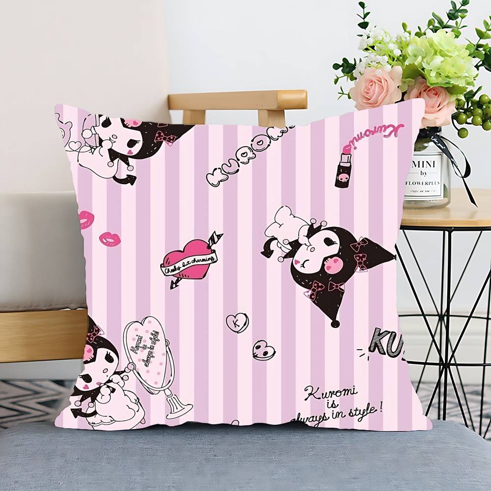 S-Sario K-Kuromi Pillow Case Cushion Cover Polyester Pillowcase Decorative Sofa Cushion Pillowcase Home Decor