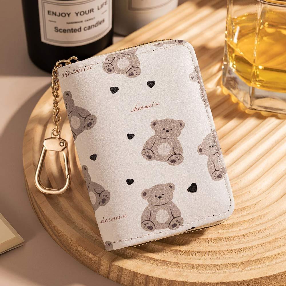 

Multi-slot Card Case With Keychain ID Card Holder Cute Coin Purse 06