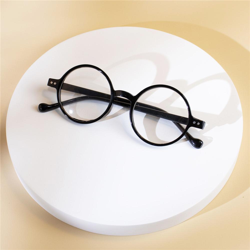6PCS Round Non-Prescription Anti-Blue Light Reading Glasses - Cute Full Rim PC Frame with Clear Polycarbonate Lenses