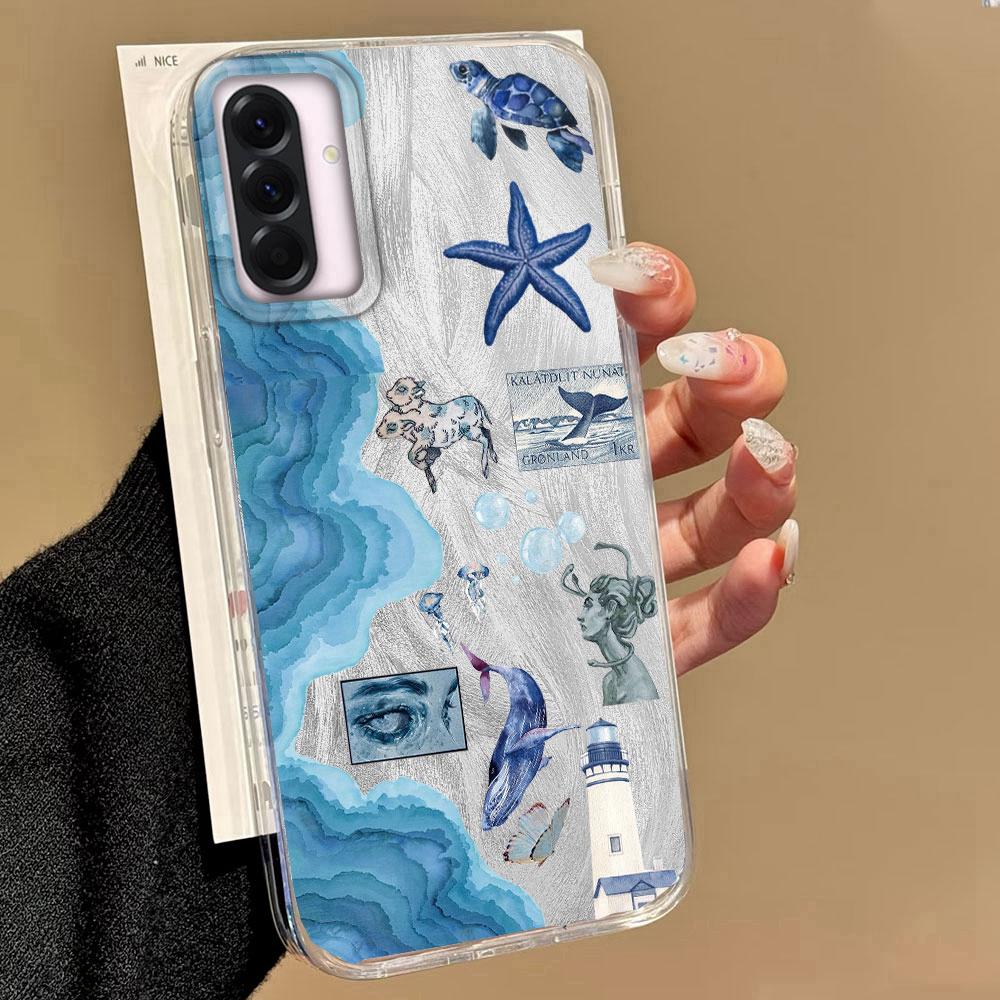 Pink Face Sun Stars Women Girls Phone Case for Samsung Galaxy A55 A56 A36 A26 A16 A53 A06 A14 A24 A34 A54 A15 A25 A35 A12 Cover