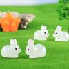 Miniature Glowing Rabbit Figurines 20pcs/set Mini Resin Statue Decorative Ornaments for Indoor Outdoor Garden Yard