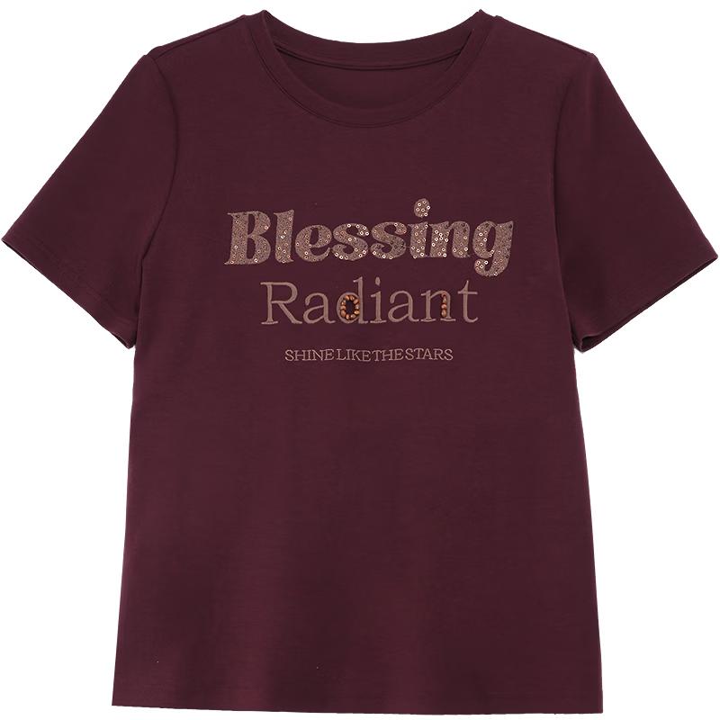 Betu Women s Sequin Embroidered Short-Sleeve T-Shirt S