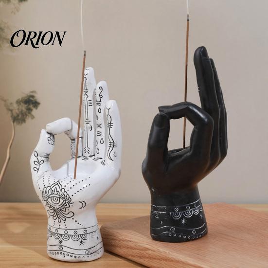 Portainciensos de Mano de Quiromancia de Resina, Soporte, Estatua, Adorno Decorativo Gótico para el Hogar, Palo, Escultura de Palma Mística Antigua para Decoración de Mesa