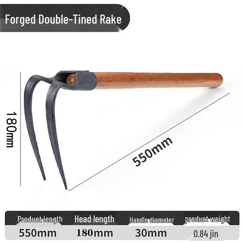 Wooden Handle Garden Hoe & Rake Tools