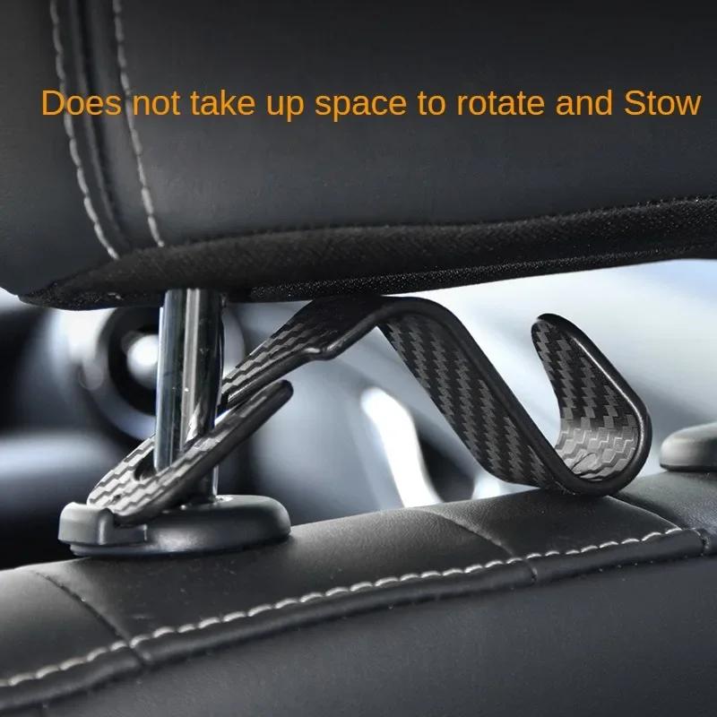 1/2/4Pcs Universal Auto Seat Headrest Hook Storage Hanger Car Carbon Vehicle Back Seat Organizer Holder Car Interior Accessories