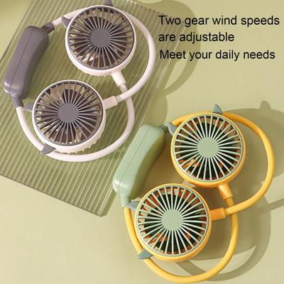 Lazy Hanging Neck Fan USB Rechargeable Portable Personal Fan with 2-Speeds And Adjustable Hose Quiet Wearable Hands Free Fan