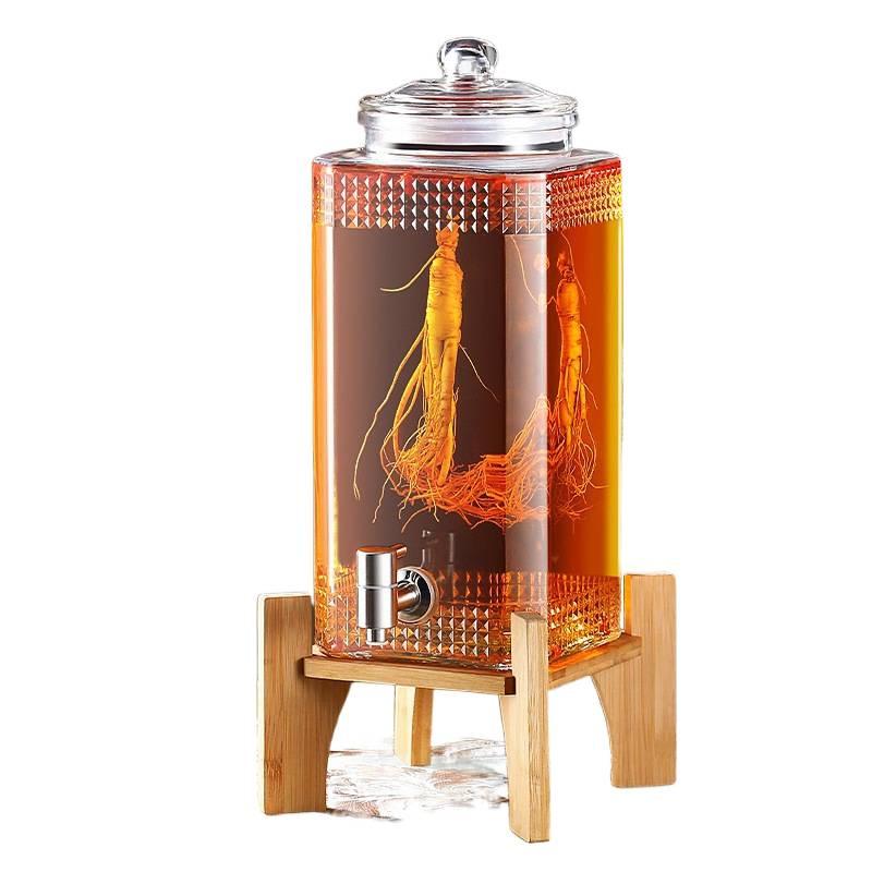 Sealed Sparkling Wine Bottle with Faucet - Household Ginseng Wine Jar & Baijiu Container