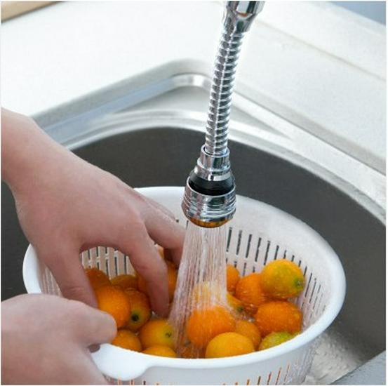 Universal Kitchen & Bathroom Faucet Filter with Splash-Proof, Water-Saving Shower Head Extension