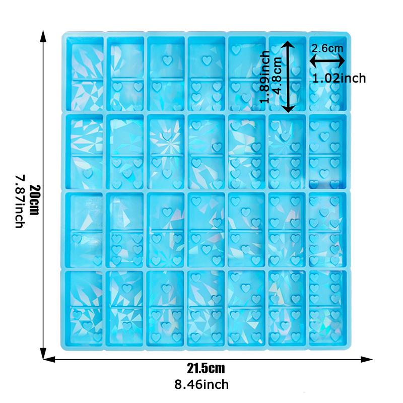 WTEMPO Mini Heart Shaped Dot Domino Silicone Molds DIY Laser Pattern Design Resin Molds Soft Handmade Liquid Molds Valentine's Day Holiday Gifts