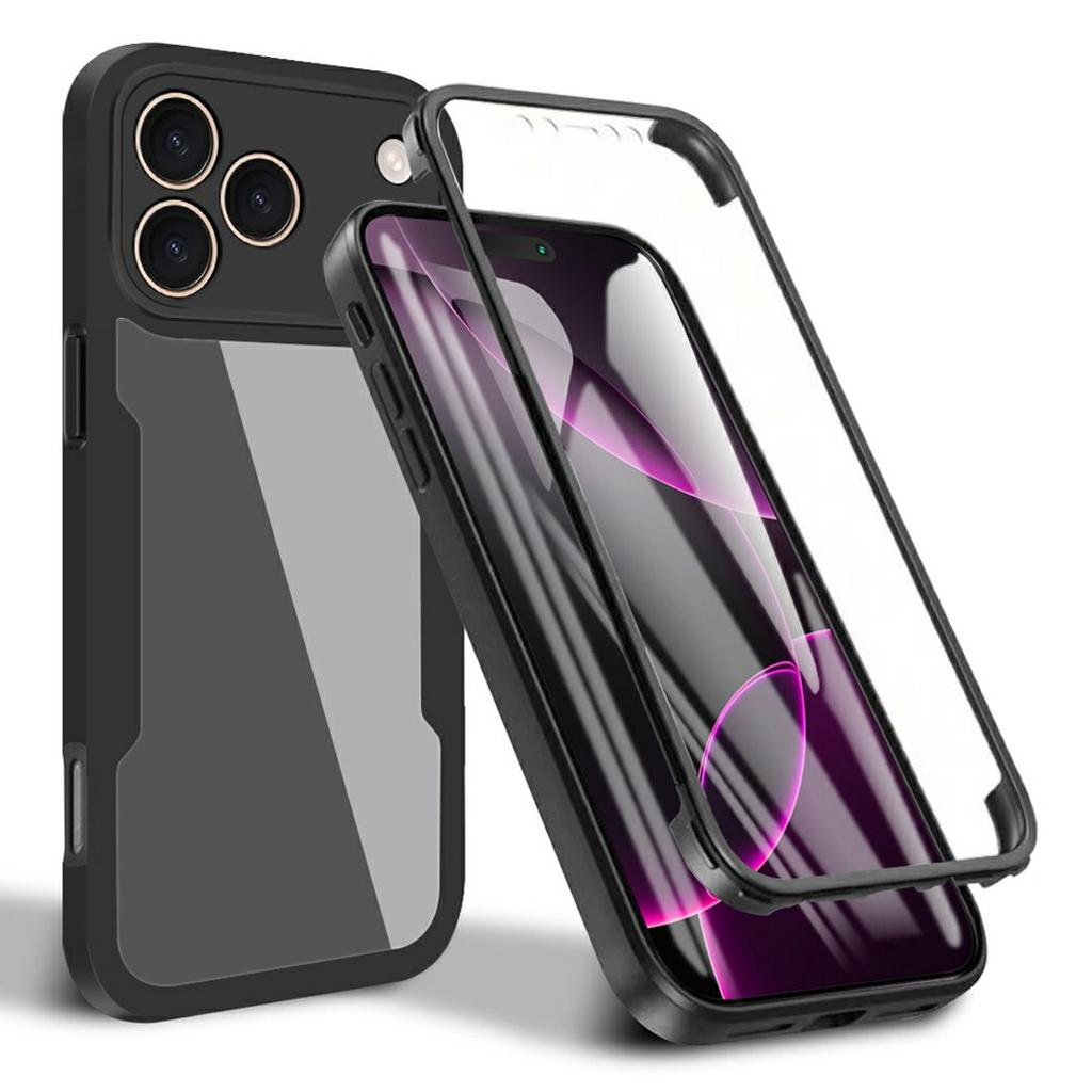 For iPhone 17 Pro Case Acrylic+TPU Clear Phone Cover with PET Screen Film