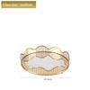 Mirror Glass Plate Golden Metal Storage Tray Home Living Room Luxury Display Plate Decoration Fruit Plate