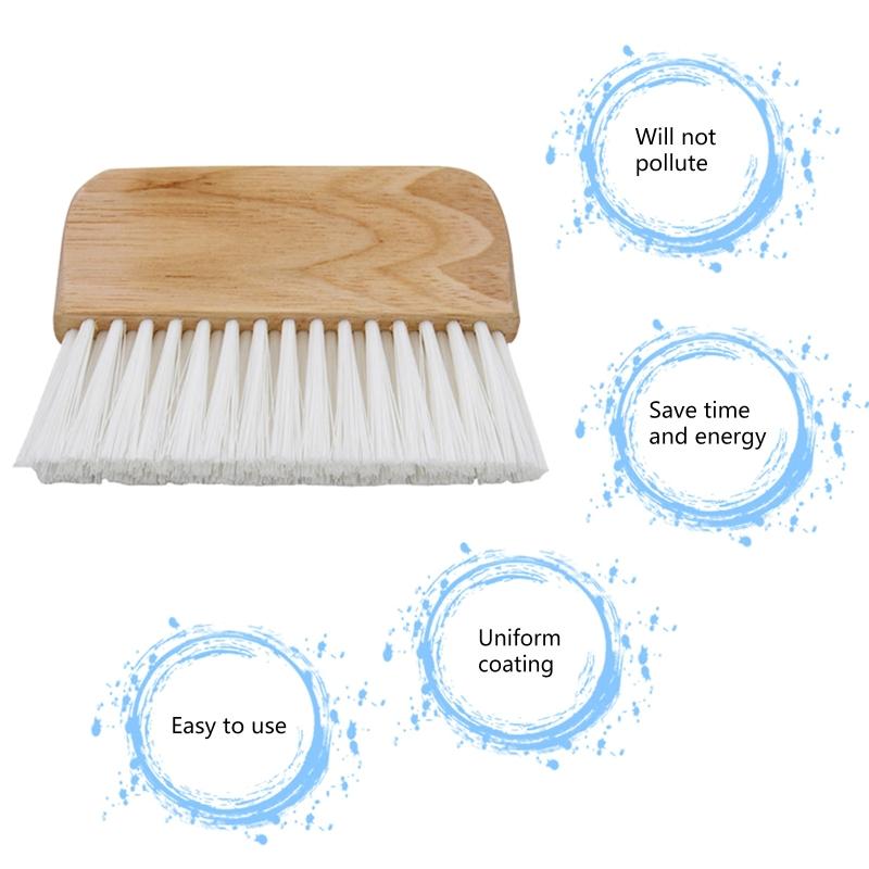 Practical Flat Brush Fiber Brush with Wooden Handle Hand-held Art Brush Furniture Brush Cleaner for Indoor Outdoor Wall