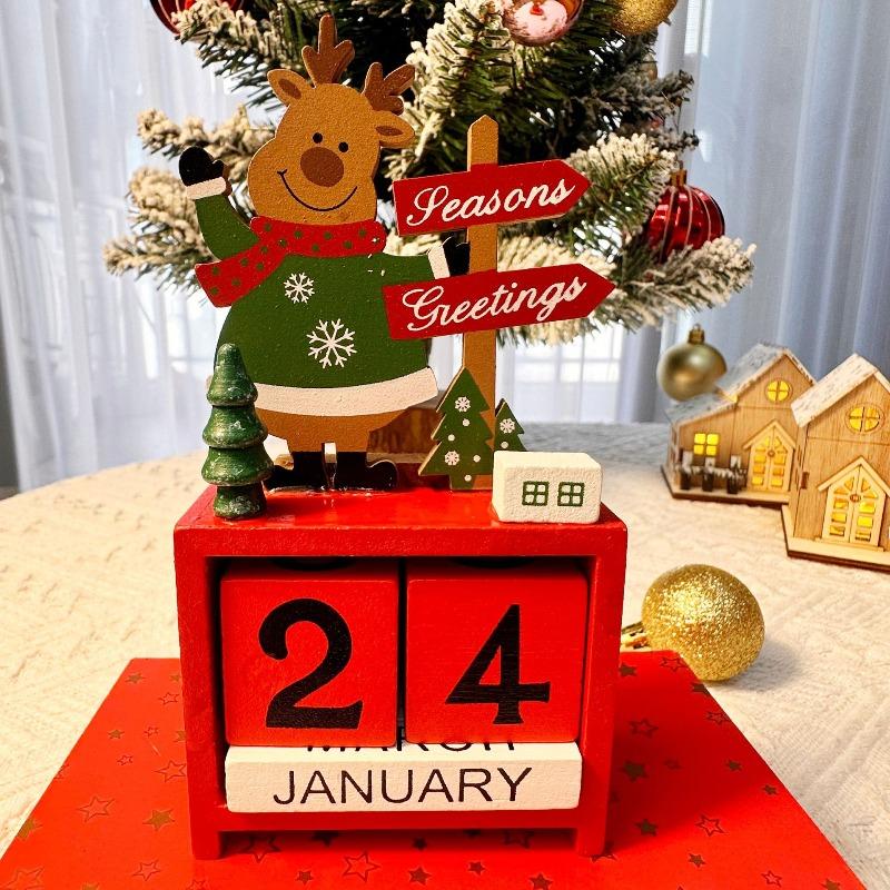 Christmas children's gift decorations creative wooden calendar tabletop ornaments gifts front desk scene decoration