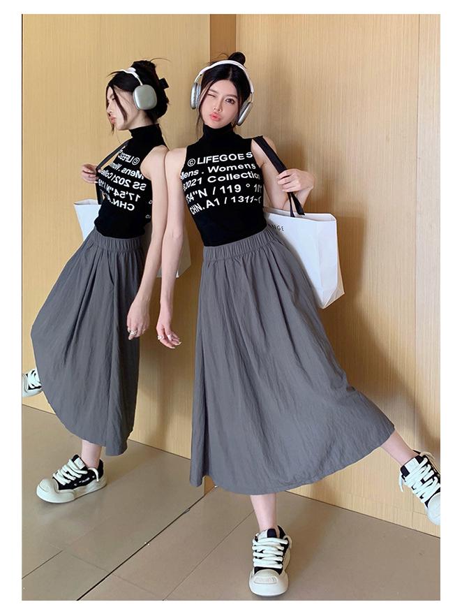 Women's Retro Pleated Mid-Length Skirt - Summer/Autumn Yamamoto Style