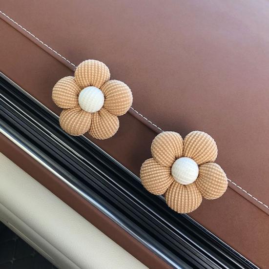2/3Pcs Sweet Flower Shape Car Mini Hooks Dashboard Backseat Car Hanger Organizer Purse Earphone Charging Cable Adhesive Hooks