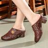 Fashion GKTINOO Handmade Women Slippers Genuine Leather Women Shoes 2024 New Summer Slides Hollow Out Retro Leisure Ladies Slippers