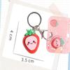 Kawaii 3D Strawberry Keychain Cute Fruit Key Ring 1Pcs Fashion Bag Pendant Charm for Teen Girls Backpack Decor