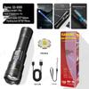 Rechargeable Outdoor Mini LED Flashlight with Laser Cannon Beam and Long Battery Life