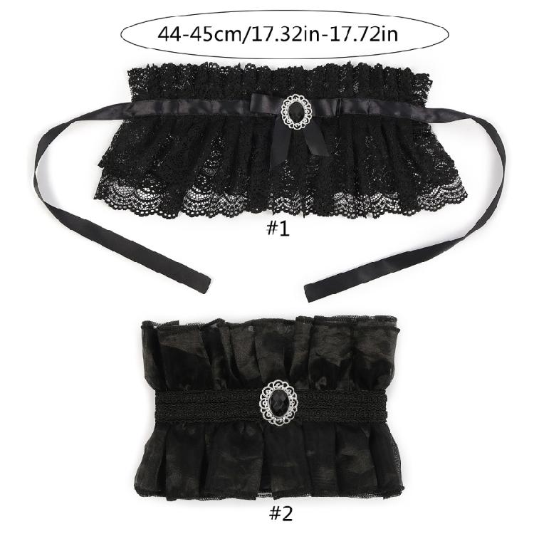 Medieval Colonial Chokers Ruffle Lace Neck Collar Detachable Collar Necklace