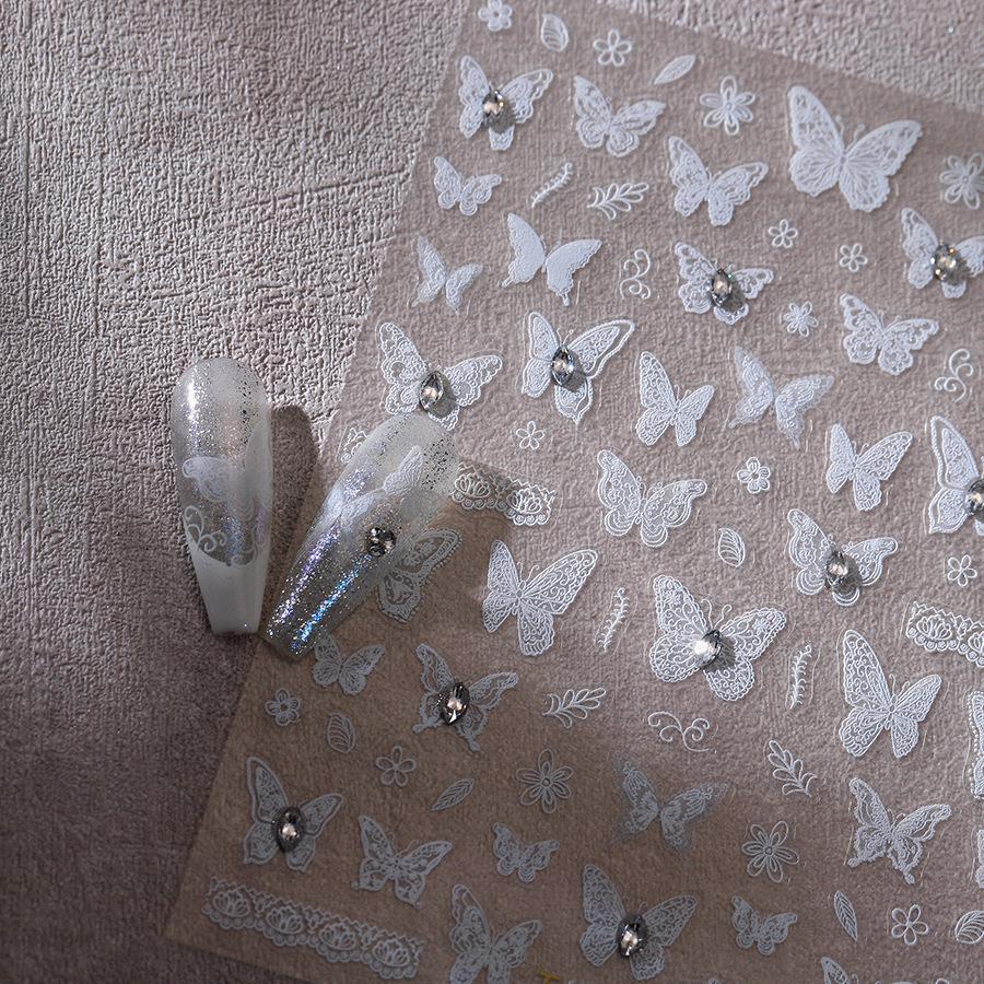 Minimalist Ice-Transparent Butterfly Nail Stickers TL-301
