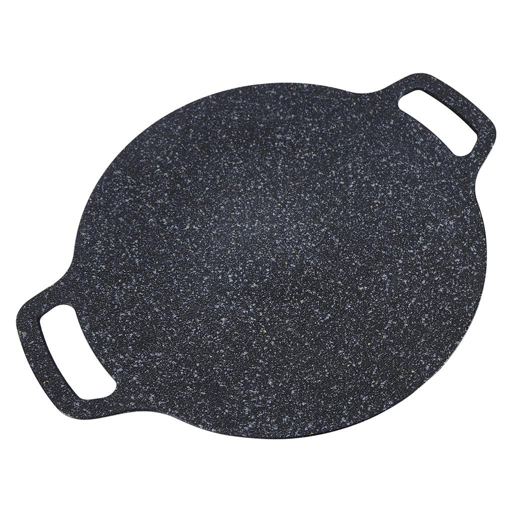 Padella Rotonda per Barbecue Coreano Antiaderente in Alluminio Piastra Grill con Guanto Antiscottatura e Pinza per Alimenti 38cm