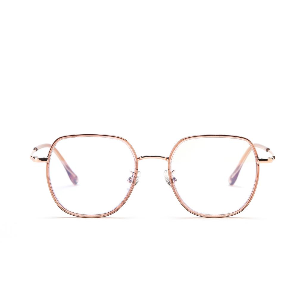 Glasses 82031 Square Polygon Plain Face Thin Retro Flat Mirror