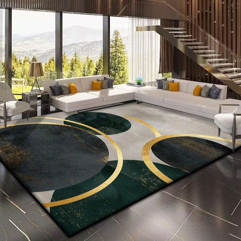 Golden Geometric Carpet for Living Room Large Area Modern Decoration Home Rugs for Bedroom Soft Non-slip 200x300 Lounge Sofa Mat