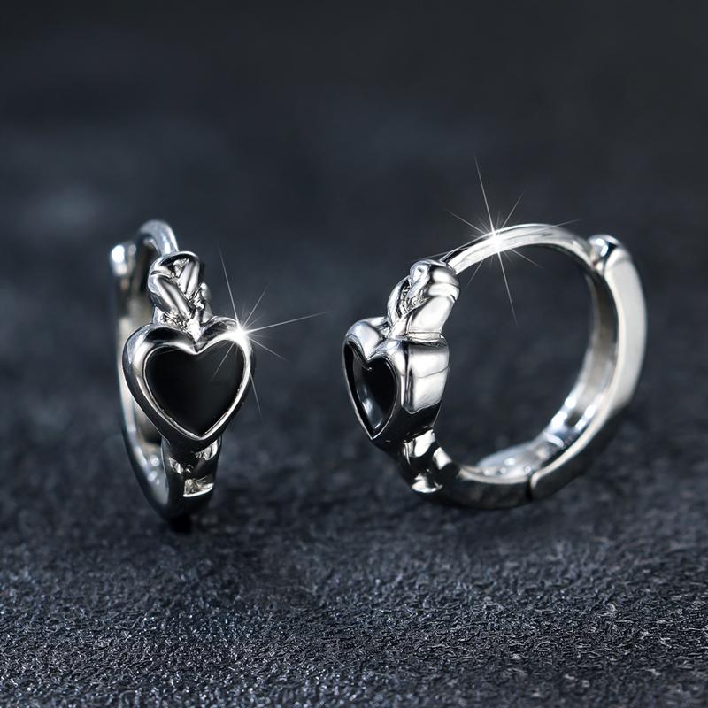 1 Pereche Cercei Hoop Email In Formă de Inimă cu Design Creativ pentru Femei Bijuterii de Modă Cadou