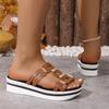 Women Sandals New Platform for Summer Round Head Wedges Shoes Women High Heels Casual Comfortable Slippers Size 43