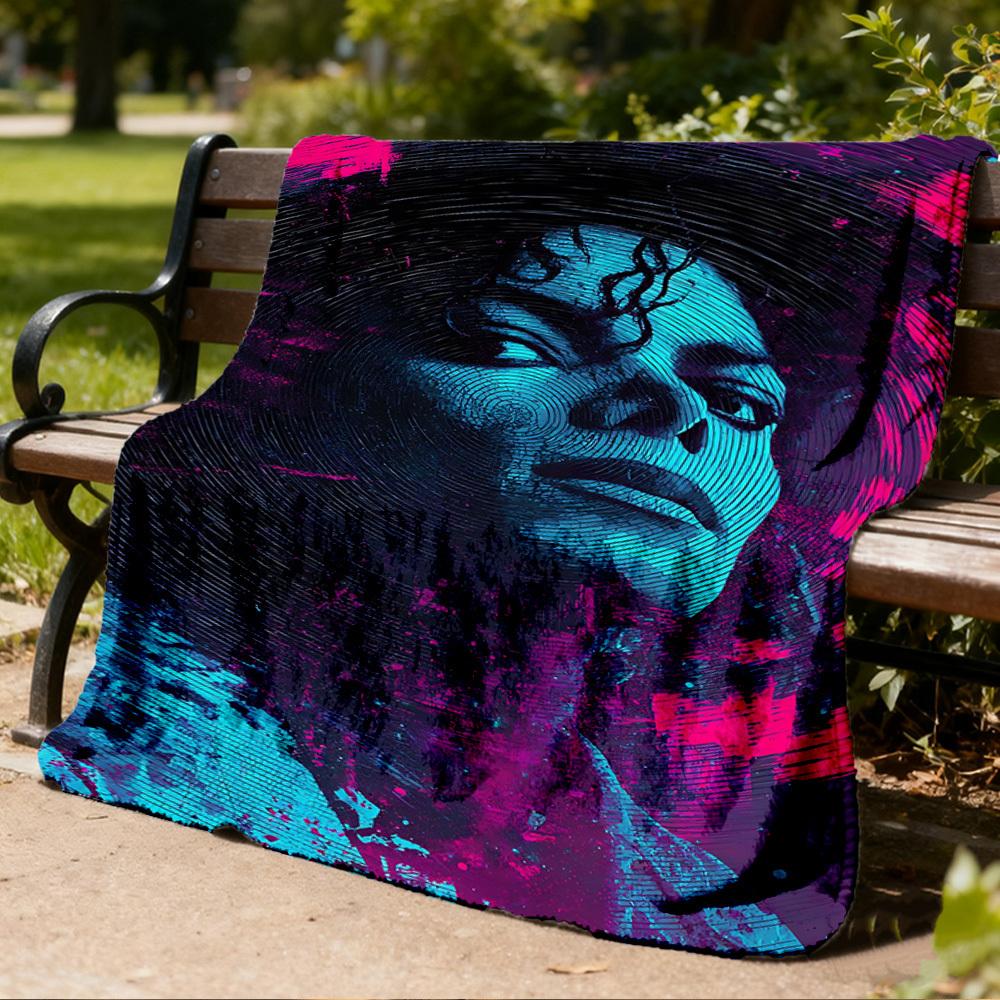 1pc Cat, Flowers Outdoor Personalized Flannel Blanket, Soft, Lightweight Personalized Flannel Blanket, Digital Printing,