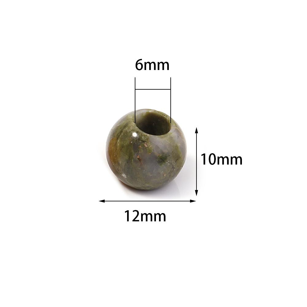 5pcs/lot Natural Stone Big Hole Beads Agate Jade Tiger Eye Turquoise Loose Beads For DIY Handmade Bracelet Earrings Accessories
