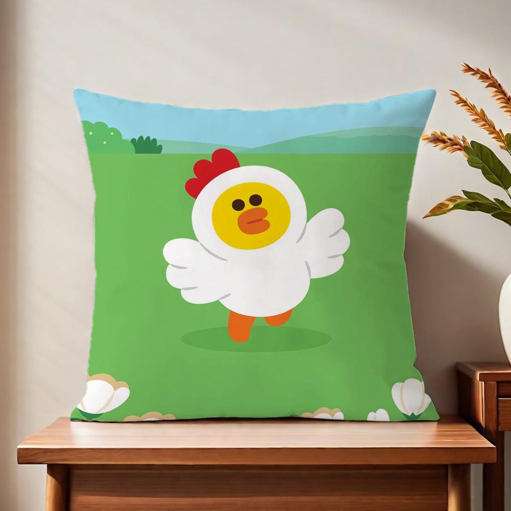 Cute Cartoon Art Duck Cushion Cover For Pillow Printing Sofa Decoration Home Car Room Coffee Shop Office Nordic Simplicity