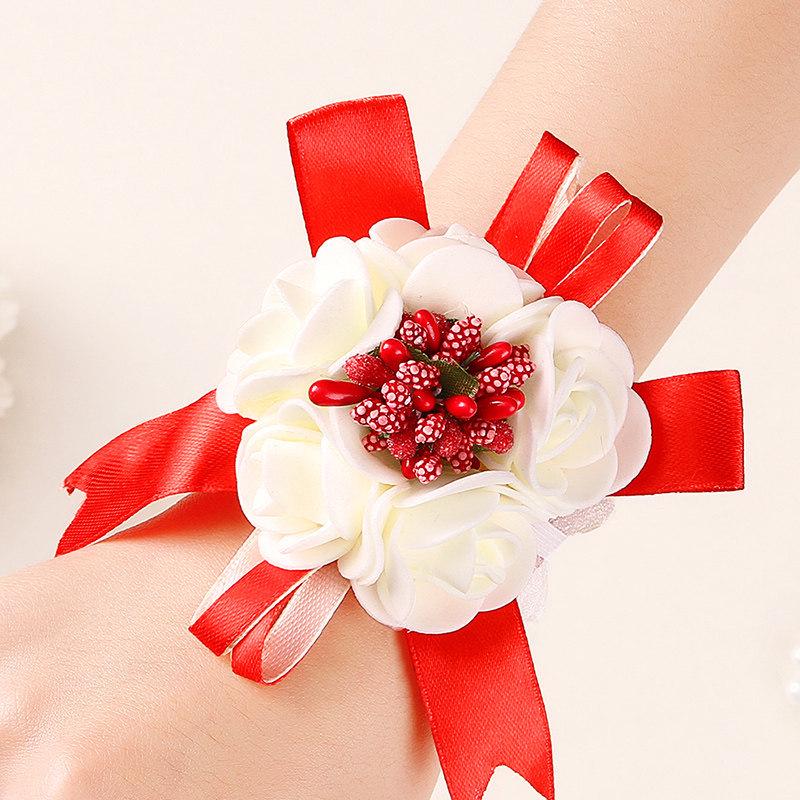 Mori Style Bridesmaid Wrist Corsage - Korean Wedding Aesthetic