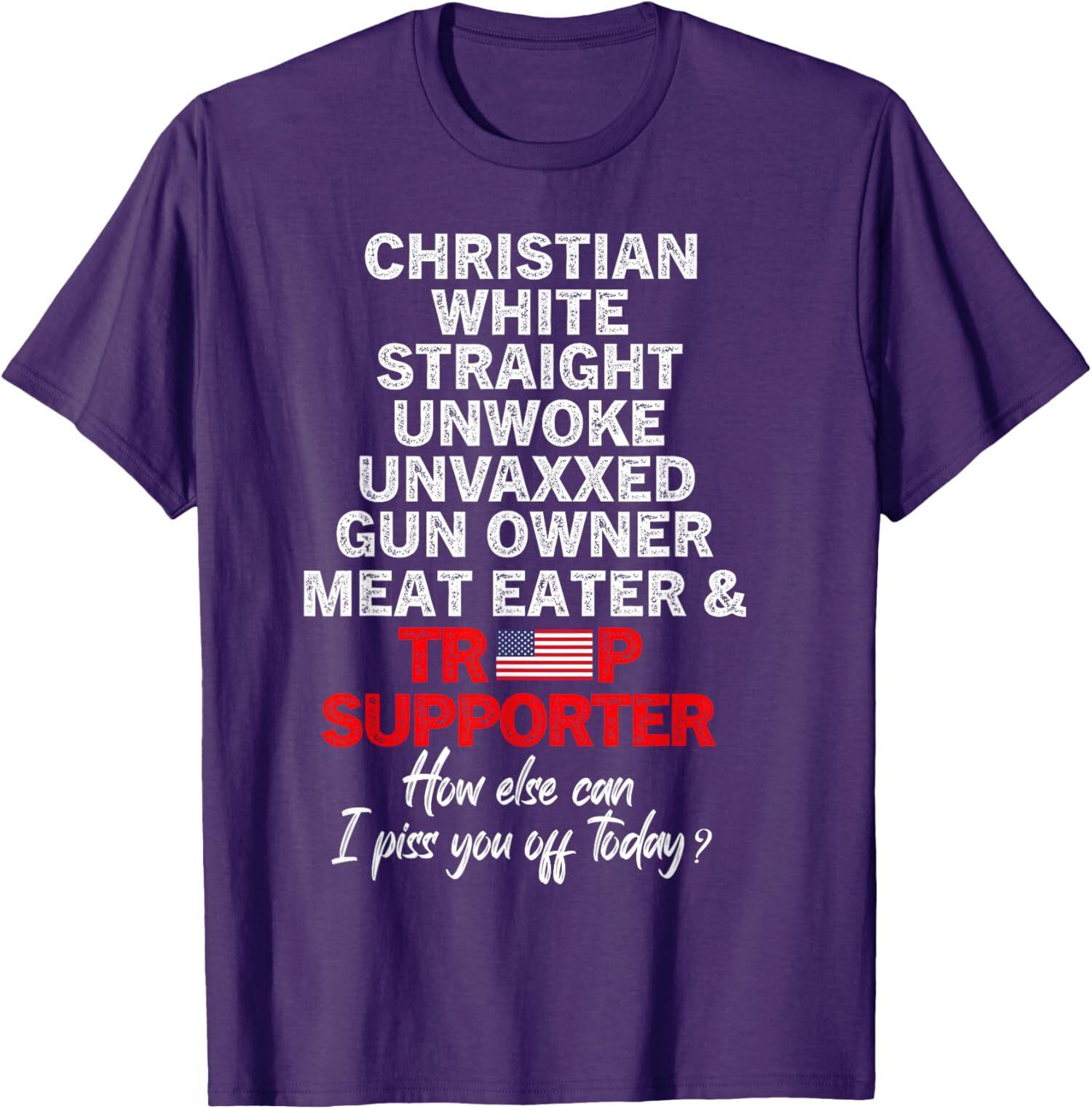 Trump Supporter Christian White Straight Unwoke T-Shirt S
