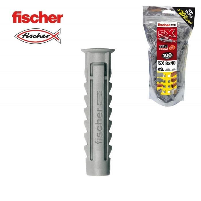 Fischer - Big pack taco nylon SX 8x40-100 + 20 GRATIS - 519333