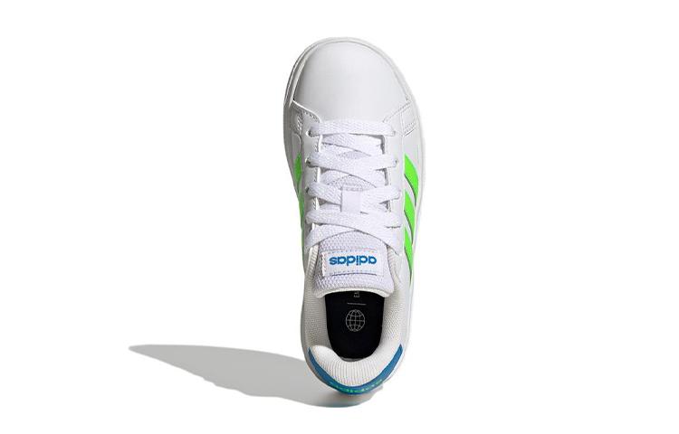 Adidas Neo GRAND COURT 2.0 K Low Top Skateboard Shoes White Green Kids' GW6505