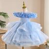 Girls' Formal Flower Girl Princess Dress with Sequined Puffy Skirt - Ideal for Piano Performances