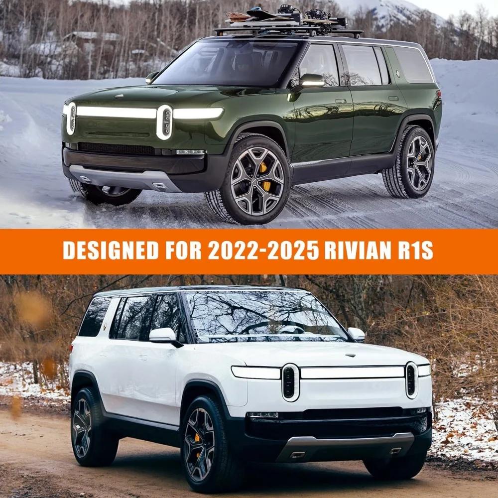 210T Waterproof Car Covers Custom Fit For Rivian R1S 2022-2025 All Weather With Zipper Door Snow Rain Dust Hail Protection