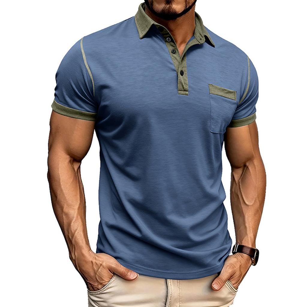 Men's Casual Button-Down Collar Short-Sleeve Shirt