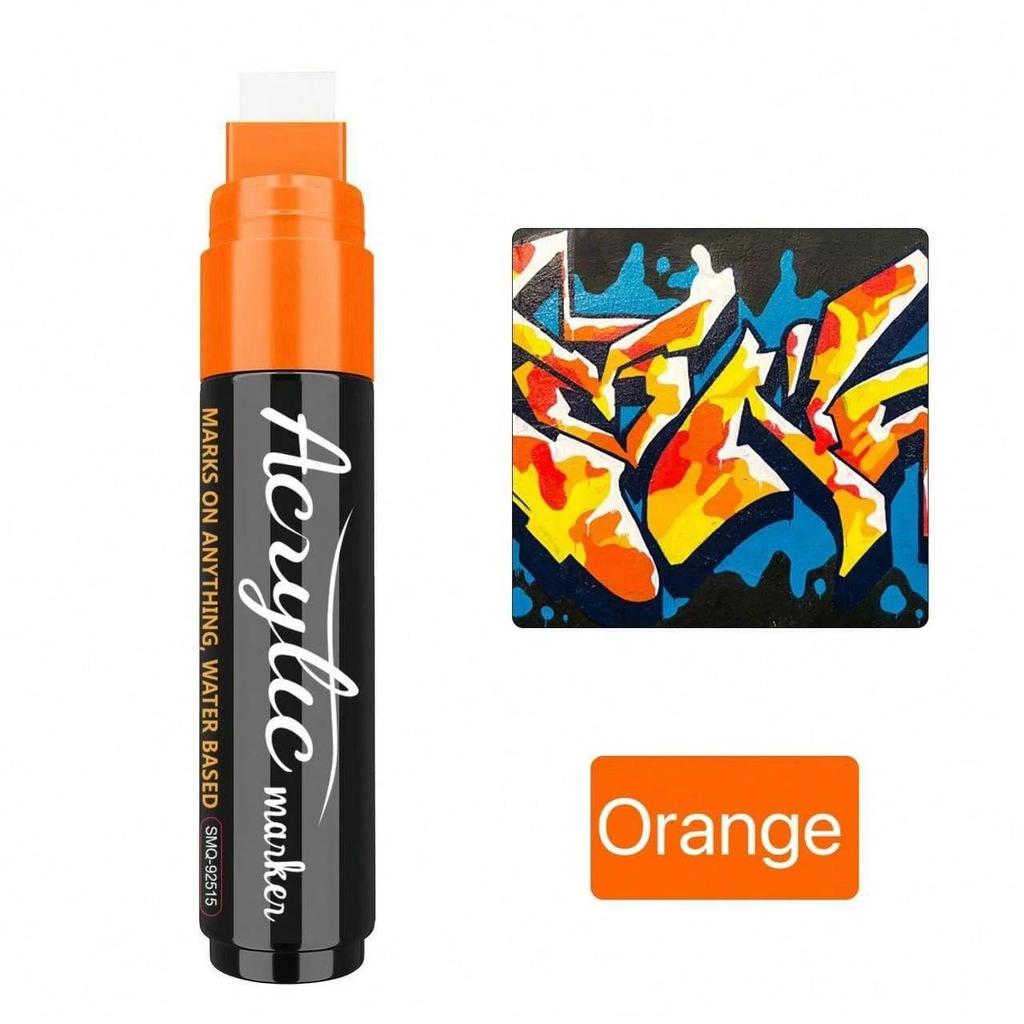 1pcs 15mm Large Capacity Acrylic Marker Pen Water-Based Painting & Graffiti Brush Pen For Art Use Student Back To School
