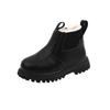 Autumn Winter Kid Boys Girls Casual Ankle Boots Comfortable Simple Side Zipper Leather Boots Velvet Warm Non-Slip Boots
