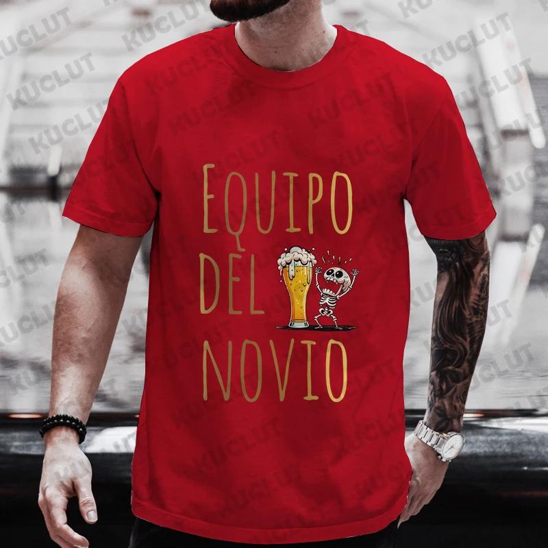 Spanish Evg Team Future Groom Man T Shirt Single Farewell Tees Wedding Top Funny Beer Bachelor Party Tshirt Father's Day Clothes