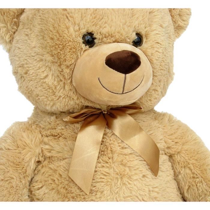 Jouet en peluche - wagner - géant xxl ours marron 100 cm - ultra doux et abgesteppte pied semelles