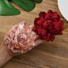 Fabric Flower Satin Rose with Flat Back Handcrafted Blooms Hat Clothes Hair Tie Accessories for DIY Craft Corsage Hairpin Brooch Headband
