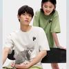 Fila Fusion American Retro Cartoon Letter Print Loose Fit Short Sleeve T-Shirt Unisex tops Lactose T11U323111FBG
