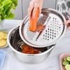 Wutuo 3-Piece Thickened Stainless Steel Grater and Washing Bowl Set