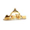 Office Holiday Decor Christmas Acrylic Ornament, Mirrored Golden Silhouette Scene, Decorative Modern Craft Desktop Display for Living Room Fireplace