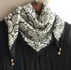 Square Lightweight Neck Scarf with Magnetic Clasp Adjustable Closure Soft Fabric Printed Pattern Elegant Design for Everyday Use