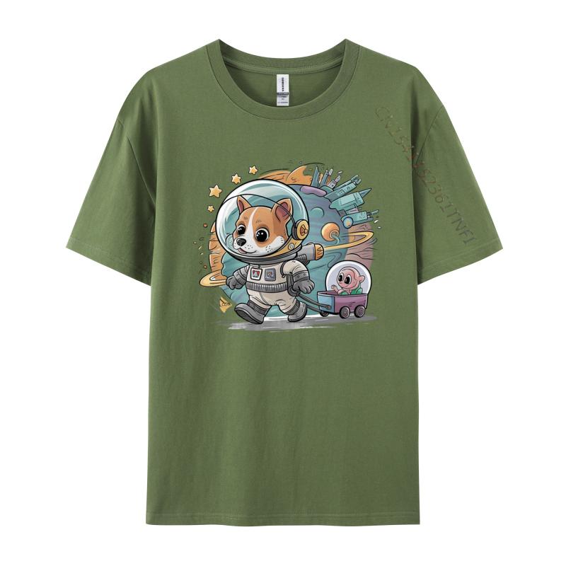 Alien Dog Tshirt Babysitter Tshirts Cotton Top Tshirts For Unisex Normal Tops Shirts Grey Shirt Graphic Tee