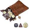 60PCS DND Coins with Leather Metal Coins In and Fantasy Coins for Board Counterfeit Game Dungeons and Dragons Roleplaying Coins Pouch, Gold, Silver,